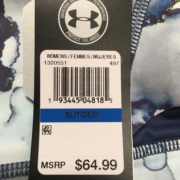 Under Armour Women HeatGear Training Crop Tight 1320551-497 Blue Ink NWT Size XL - Picture 9 of 12